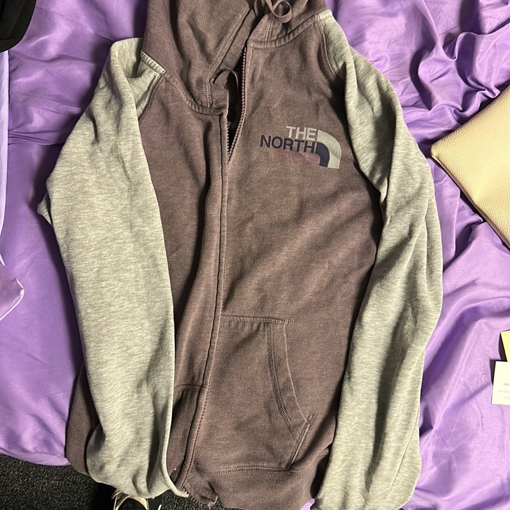 The north face small zip up hoodie